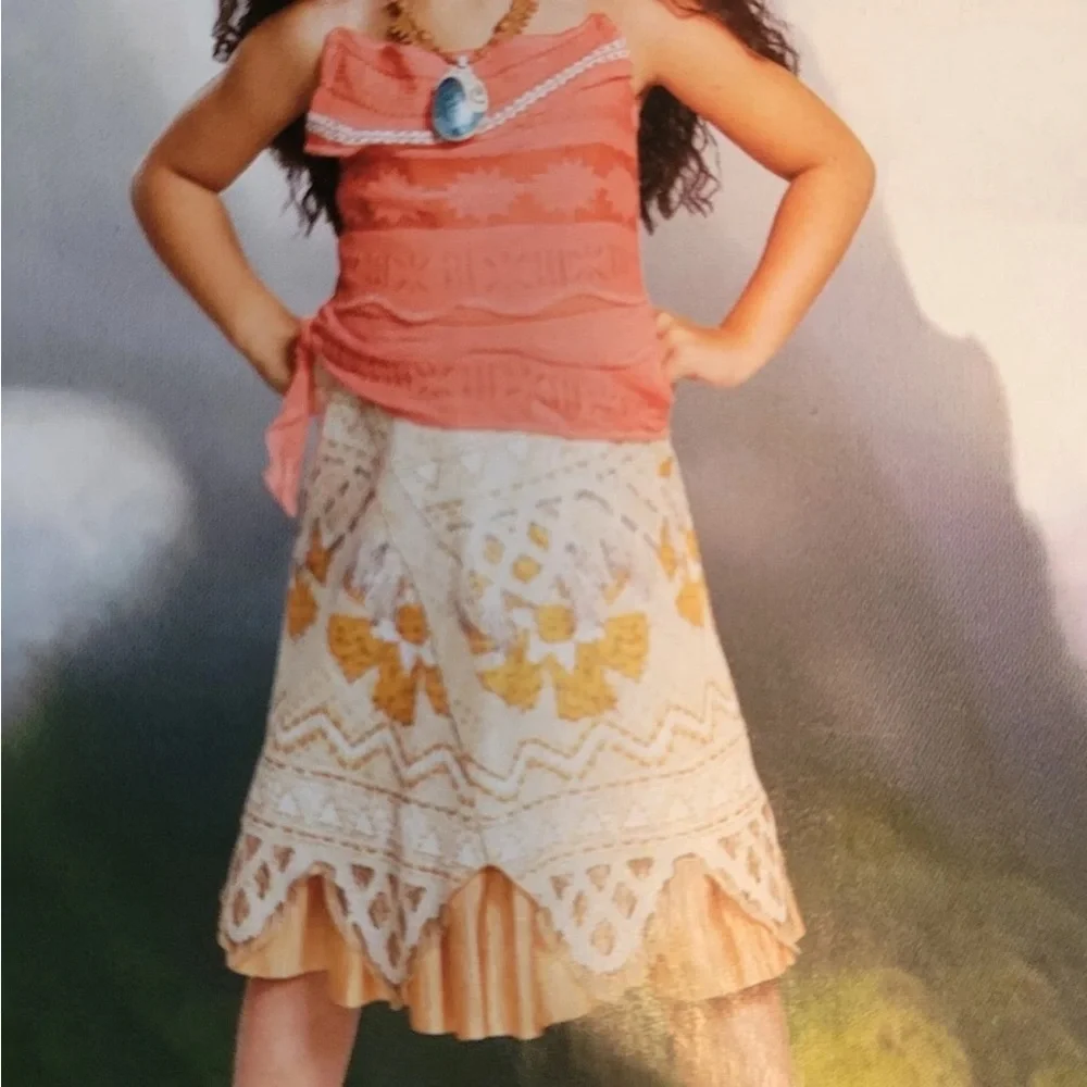 Disney Moana Dress Up Costume Size Small 6/6X Girls Child Kids Youth Disguise
